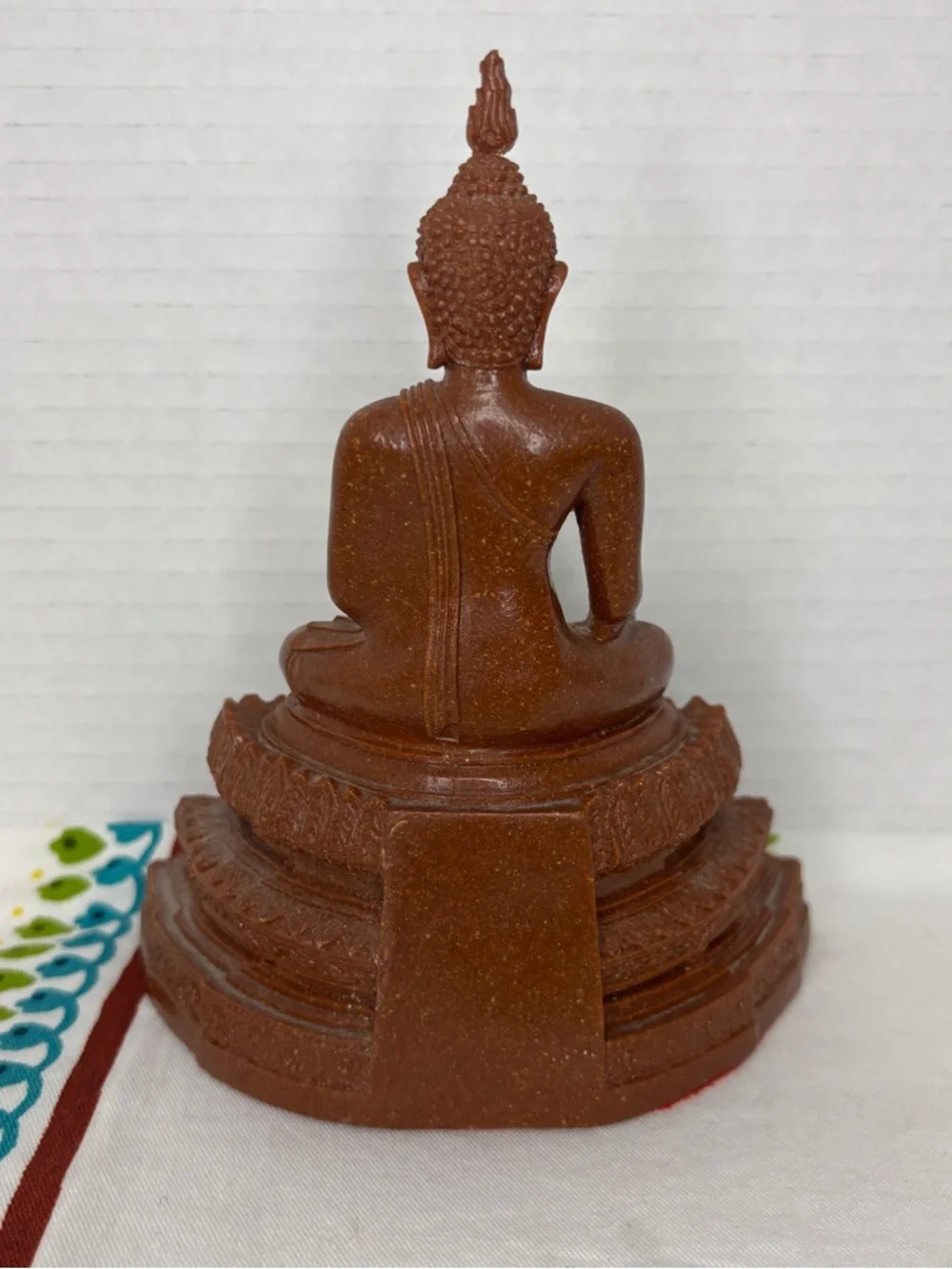 Vintage Brown Seated Buddha Sculpture - Picture 2 of 6